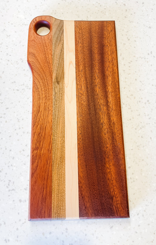 The Shannon Board – Long Mahogany, Irish Maple & Elm Serving Board